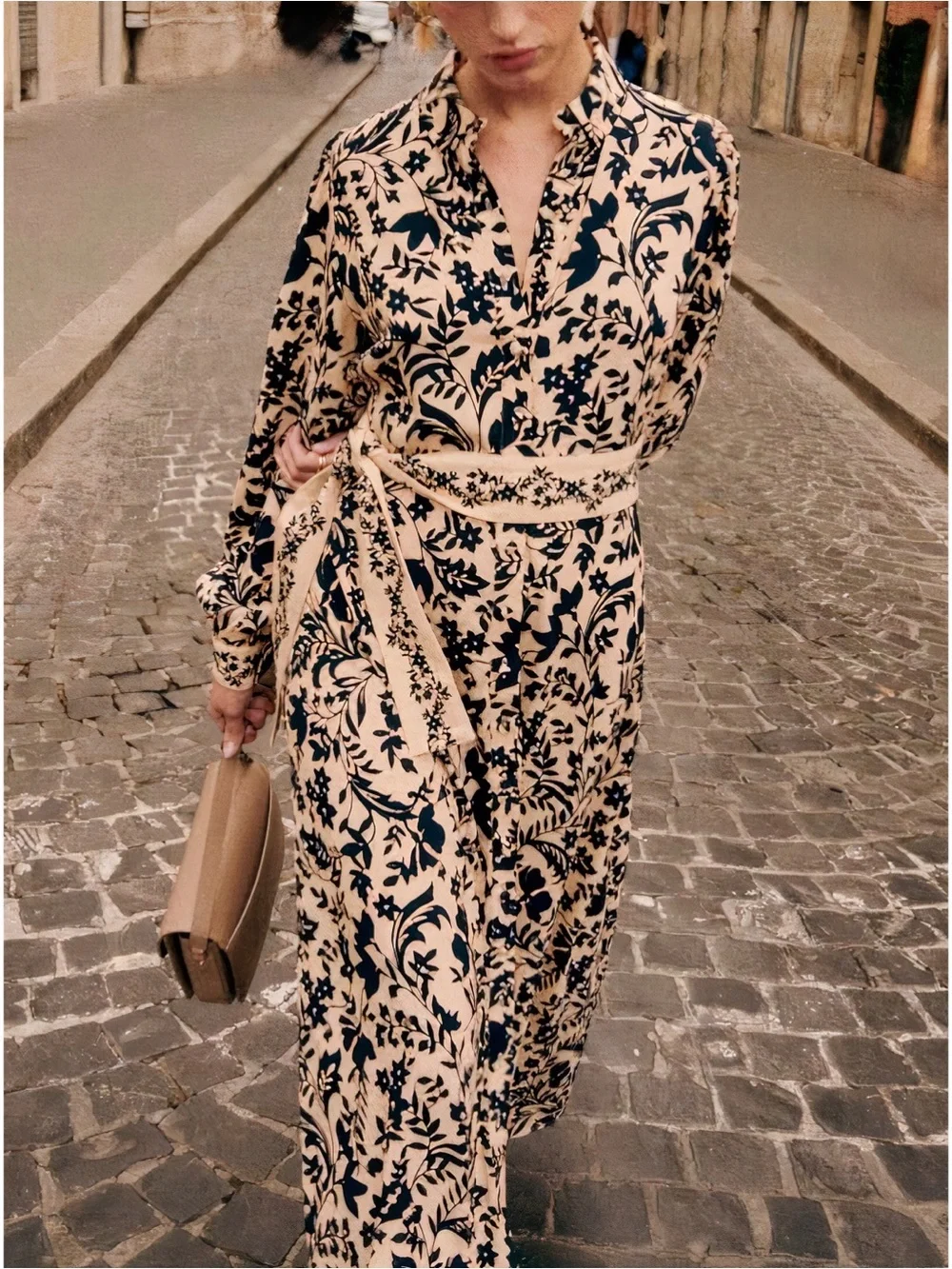 NWOT Sezane Maxi Floral Long-Sleeve Fernanda Shirt Dress - Picture 3 of 8
